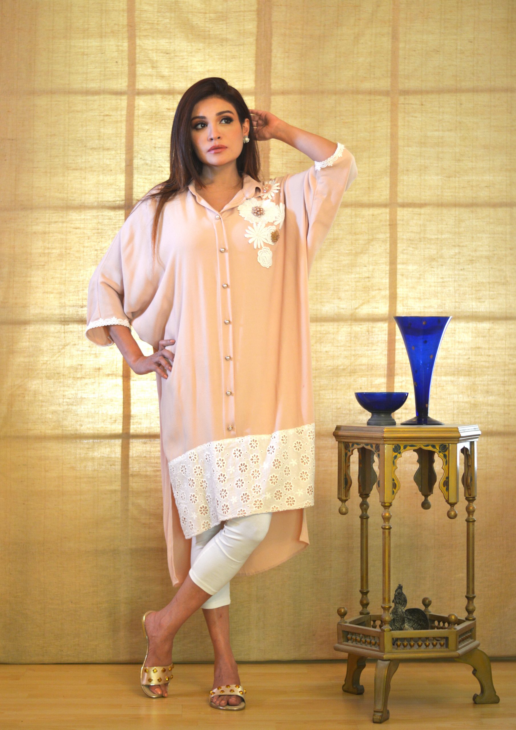 pink kurti front pose