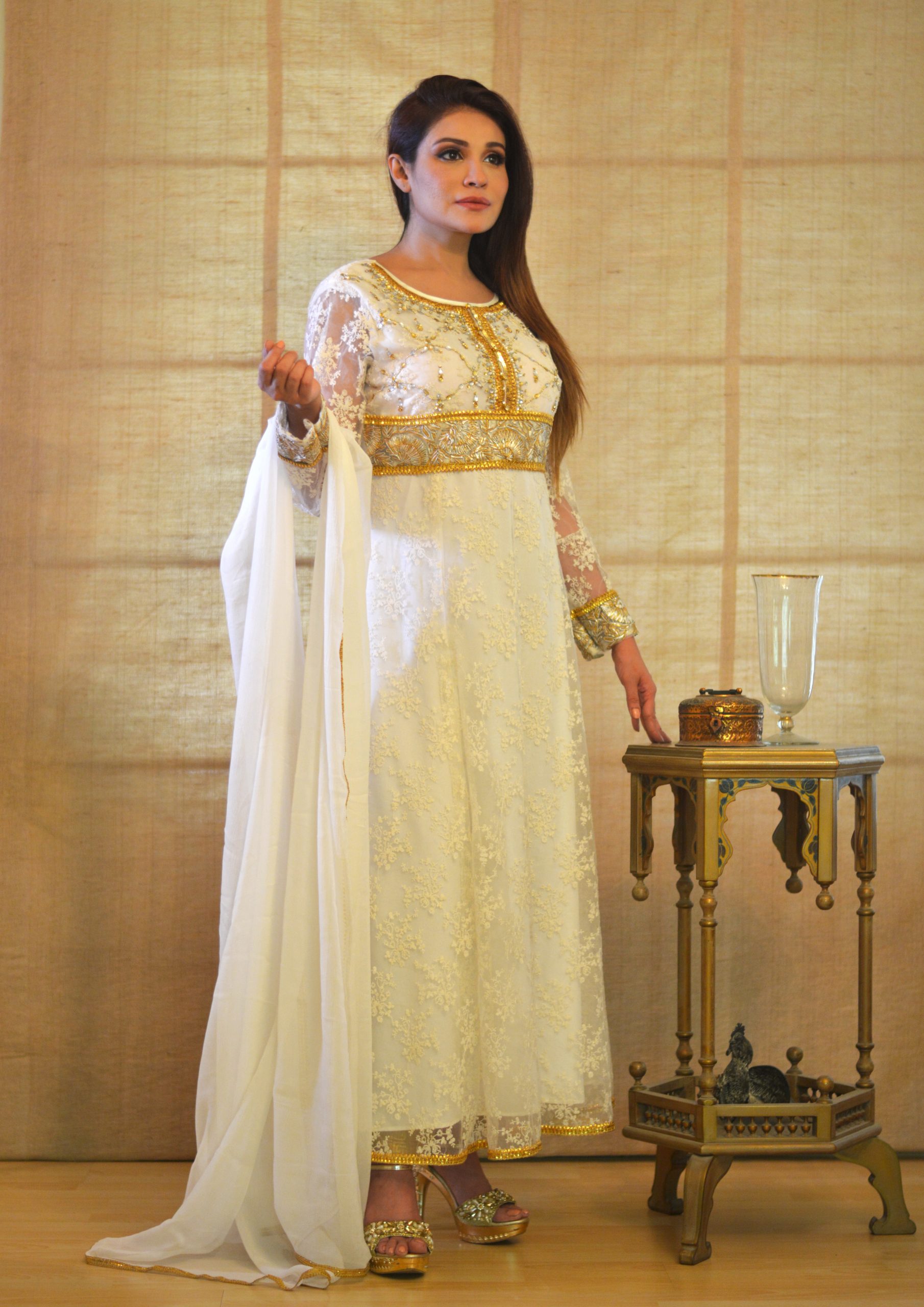 white gold with duppata